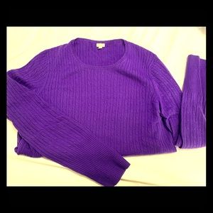 🍍J.Crew purple cable knit sweater